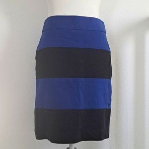 Banana Republic Classic Blue and Black Color Block Pencil Skirt Size 2